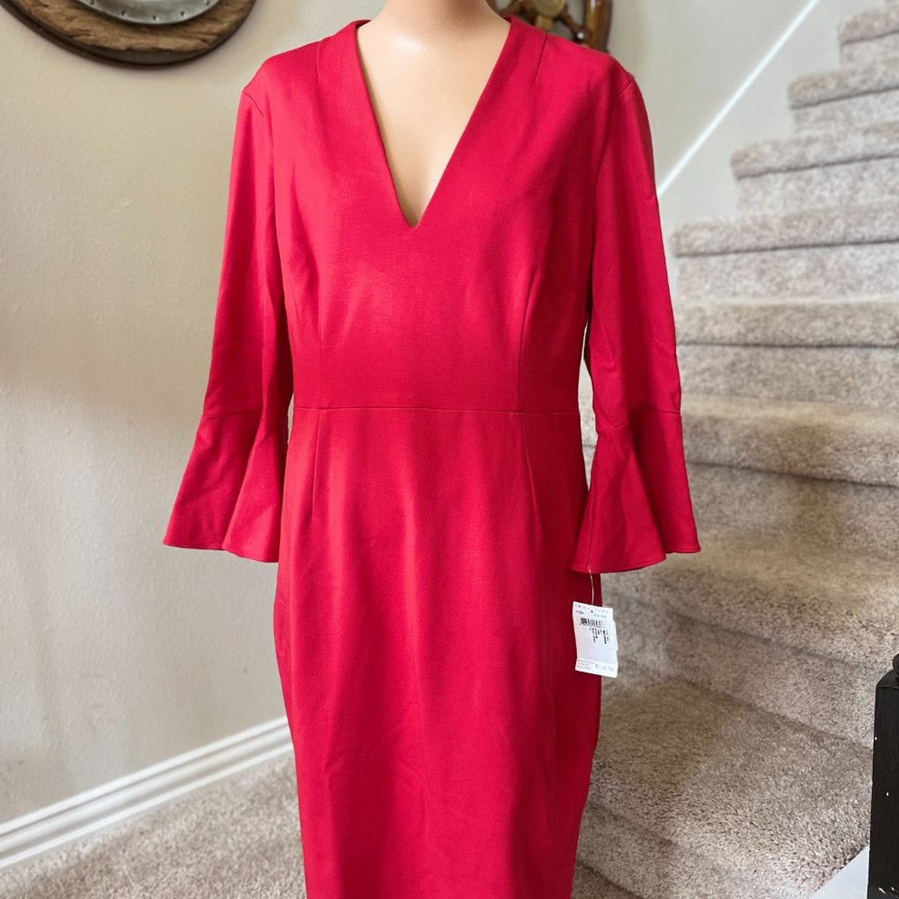 Gorgeous Trina Turk Red Bell Sleeve Dress